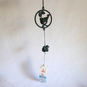 VINTAGE NEW TRADITIONAL JAPANESE NANBU CAST IRON FURIN BIRD BRANCH WIND CHIME